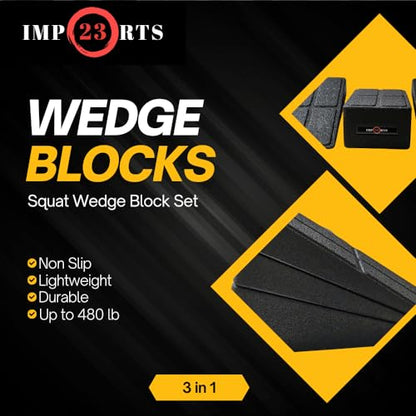 Squat Wedge Block Set 3 in 1 Wedge Blocks For Squats Weightlifting Yoga Heel Elevated Squat Wedge Calf Stretcher Physical Therapy Wedge Blocks For Squatting Slant Board