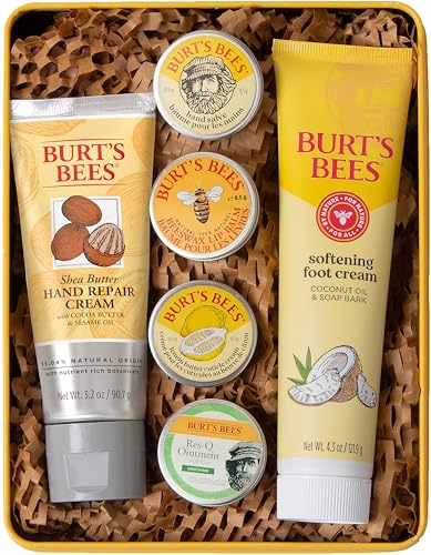 Burt's Bees Valentine's Day Gifts Ideas - Classics Set, 6 Products in Giftable Tin, Cuticle Cream, Hand Salve, Lip Balm, Res-Q Ointment, Hand Repair and Foot Cream - size: 6 Piece Set