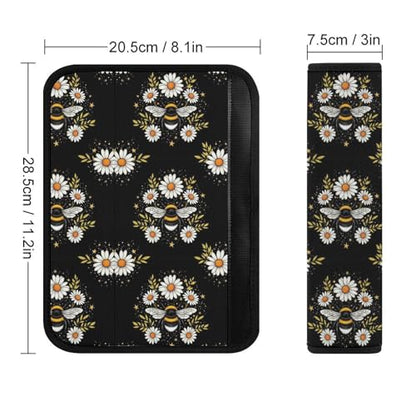 2 Pack Daisy Flower Bee Seat Belt Shoulder Pad Universal Soft and Comfortable Seat Belt Covers Cushion for Kids, Most Cars, Comfortable Driving - color: Pattern 652