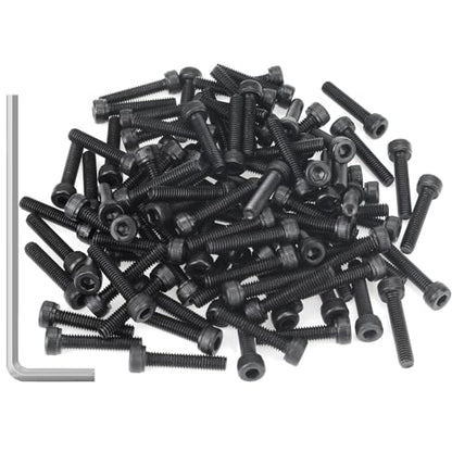 105 Pieces M4 x 20mm Socket Head Cap Screws, Thread Pitch 0.7mm, Sutemribor M4 Black Screws, 12.9 Grade Alloy Steel, Black Oxide Finish, Fully Threaded - size: M4 x 20mm, style: Socket Head