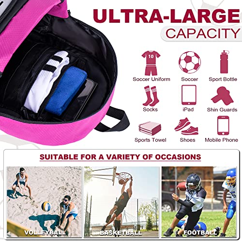 Himal Outdoors Soccer Backpack, Separate Cleat Compartment | Football,Volleyball,Handball,nylon fabrics,lightweight - color: Red