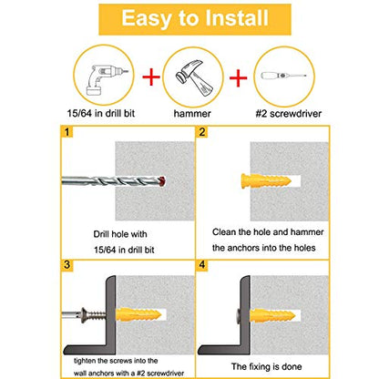 10 Set Screw and Anchors Set M6x135 Screw with 10x135 Plastic Expander Anchor Screw Hole Fillers and Screw Galvanized Plated for Drywall Hollow Wall Concrete Ceiling Tile Wood (Φ10-135mm,10set,M6x135) - size: Φ10-135mm