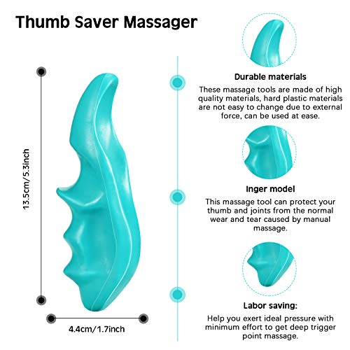 Nuanchu 2 Pcs Green Thumb Saver Massage Tool Deep Tissue Massager for Pressure Reflexology Professional Neck Shoulder Back Foot Stress Relief - color: Green