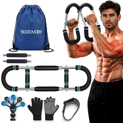 Twister Arm Trainer for Men & Women – Adjustable Chest Expander & Arm Strength Trainer, Home Gym Equipment for Body Workout, Chest Trainer with 2 Springs, Finger Stretcher & Workout Gloves - size: 30/60/90/120