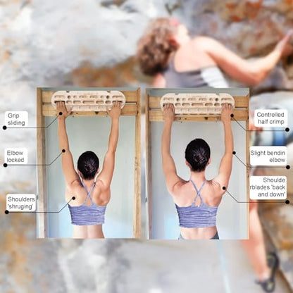WodGod Climbing Hangboard Rock Climbing Training, Rock Climbing Fingerboard, Wooden Climbing Board Trainer for Strengthen Fingers and Grip, Suitable for Indoor Climbing Training and Pull-ups