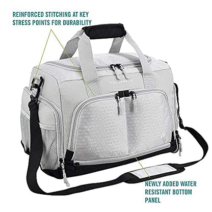 Ultimate Gym Bag 2.0: The Durable Crowdsource Designed Duffel Bag with 10 Optimal Compartments Including Water Resistant Pouch - color: Silver, size: Small (15")