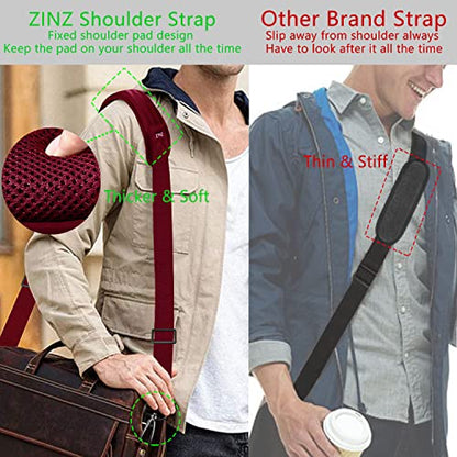 ZINZ 79 inch Shoulder Strap, Extra-thick Fixed Cushion Pad and Dual Clasps Universal Replacement Strap with Metal Swivel Hooks for Laptop Bags, Luggage Bags, Camera, Crossbody (200cm,Red) - color: Red