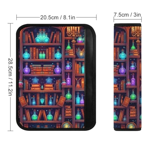 Universal Soft and Comfortable Car Seat Straps Shoulder Pads for Adult Use, Stroller Pushchair High Chair, 2PCS Bookish Readers Librarian Goth Witch Book Harness Pads Strap - color: Pattern 521