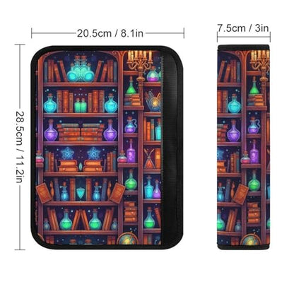 Universal Soft and Comfortable Car Seat Straps Shoulder Pads for Adult Use, Stroller Pushchair High Chair, 2PCS Bookish Readers Librarian Goth Witch Book Harness Pads Strap - color: Pattern 521