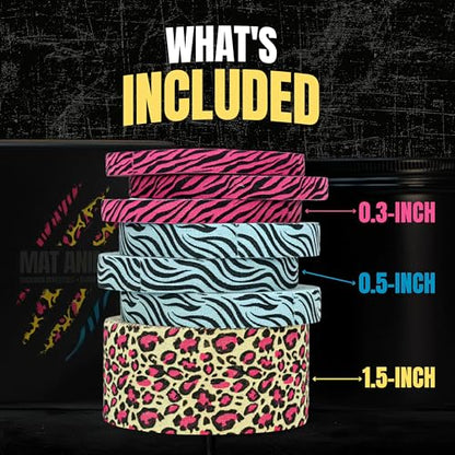 Bighorn Athletics × Adam Wardziński Mat Animal Tape Kit, Neon Jungle Set | Special edition set with 7 rolls of bold printed finger & sports tapes in a tin holder. Residue-free Zinc oxide adhesive. - color: Neon Jungle