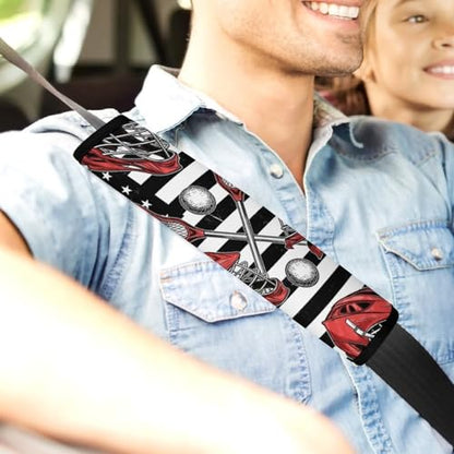 2 Pack Lacrosse American Flag Seat Belt Cover Universal Fit Seat Belt Cushion for Kids, Stroller Pushchair High Chair, Neck and Shoulder Support - color: Pattern 1070