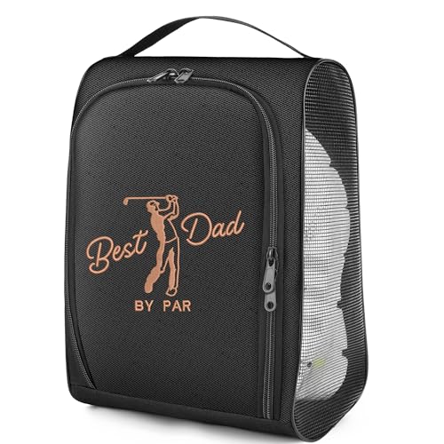 Golf Shoe Bag Gift for Men, Best Dad Golf Gift, Waterproof Travel Shoes Carrier with Handle and Zipper with Ventilated Mesh, Lightweight Portable Golf Accessories Pouch Bag for Gym Sports Outdoor - style: Best Dad Gift