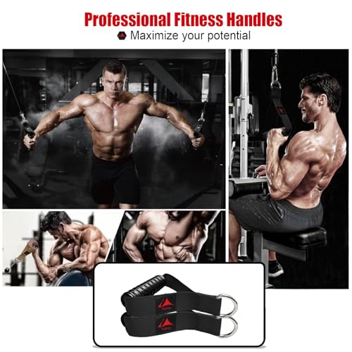 Heavy Duty Gym Workout Handles Attachment for Cable Machine,Resistance Band,Pulley System Home Exercise Equipment, Comfortable and Stronger Grip - color: Space Black