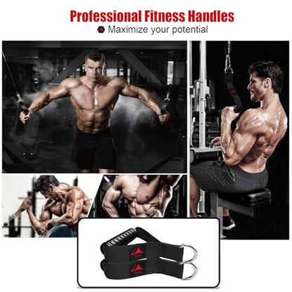 Heavy Duty Gym Workout Handles Attachment for Cable Machine,Resistance Band,Pulley System Home Exercise Equipment, Comfortable and Stronger Grip - color: Space Black
