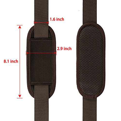 Taygeer Brown Bag Strap, 52" Universal Replacement Laptop Shoulder Strap | Adjustable Belt with Hook, Breathable Non-Slip Pad, Fits Luggage Canvas Tool Satchel Makeup Handbag Gym Duffle Bag Briefcase - color: A-brown