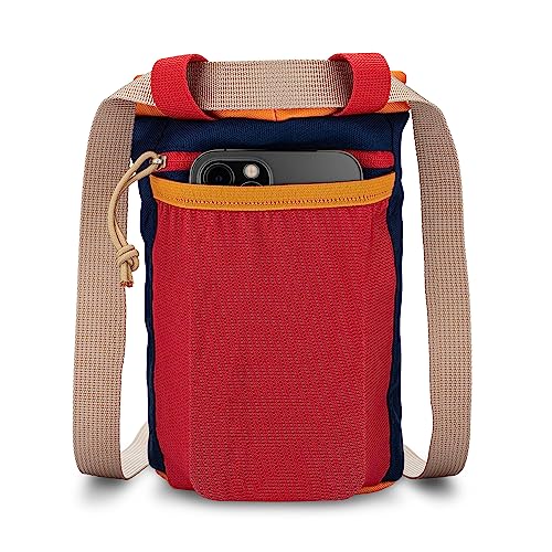 Classic Chalk Bag for Rock Climbing, Bouldering Chalk Bag Bucket with Quick-Clip Belt, Zippered Pockets and Pouch - Perfect Indoor/Outdoor Rock Climbing Gear Equipment - color: Midnight Blue & Red