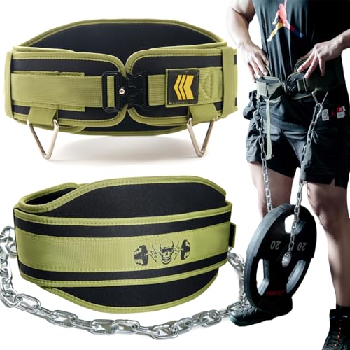 Quick Locking Weighted Dip Belt for Weight Lifting,Weighted Pull up Belt - color: Green