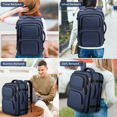 Travel Backpack, Extra Large Carry on Backpack, TSA 18.4 inch Laptop Bags Flight Approved, Lightweight Waterproof Business Luggage Bag, Gifts for Women, Blue - color: Blue, size: 18.4 Inches