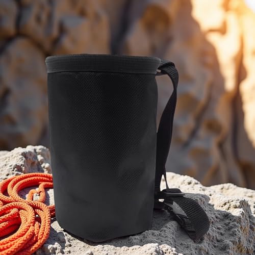 Rock Climbing Chalk Bag, 7.5X4.9X4.9 in, Oxford Cloth 840D Bouldering Chalk Bag, Quick-Adjust Waist Belt for Weight Lifting, & Gymnastics