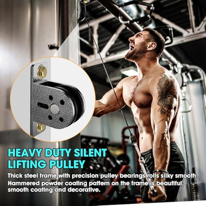 Cable Rope Bearing Pulley Wheel, Wall-Mounted Fixed Pulley Weight System for Home Gym, Weightlifting, DIY Fitness Equipment, Ceiling Mount Accessories - color: Grey-1pc