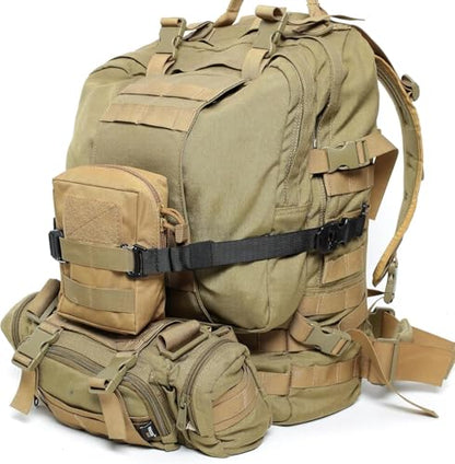 MOLLE Tactical Straps for Backpack - Adjustable 7.5-22 inch Compression Tie Down Straps for Gear, Rucksack, Tripod and Sleeping Bag - Heavy Duty 1000D Nylon (Khaki, 4-Pack) - size: 4-Pack, style: Khaki