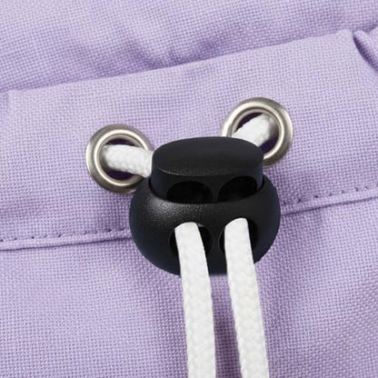 Jeffdad 50pcs Black Spring Cord Locks for Drawstrings, Plastic Cord Lock Double Hole Round Ball Drawstring Cords Lock for Drawstring Shoelaces Clothing Bags
