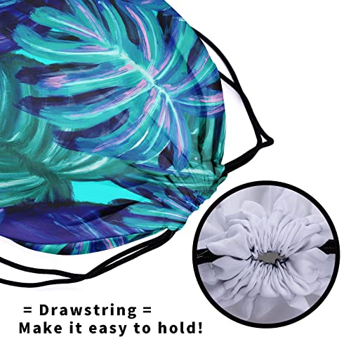 Gymnastics Grip Bag for Gymnasts Gymnastic Drawstring Bag Gym Athlete Bag - color: Blue Palm Leaf, size: 9.25" x 12" (Pack of 1)
