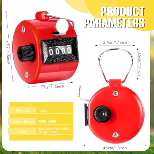 TOODOO 6 Pack Hand Tally Counter 4 Digit Mechanical Palm Clicker Plastic Hand Held Counter Clicker with Metal Finger Ring for School Golf Sports Events Office Stadium - color: Retro Color