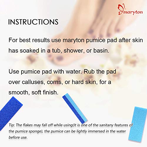 Maryton Foot Pumice Stone for Feet Hard Skin Callus Remover and Scrubber (Pack of 4) (Blue) - style: Classic Blue