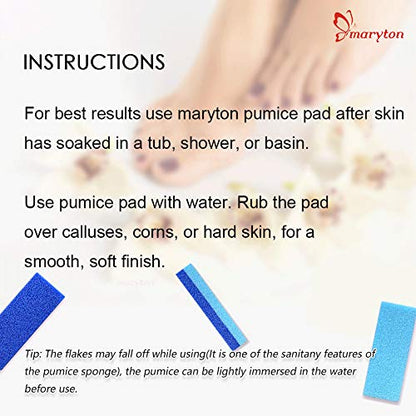 Maryton Foot Pumice Stone for Feet Hard Skin Callus Remover and Scrubber (Pack of 4) (Blue) - style: Classic Blue