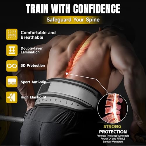 MANUEKLEAR 2-in-1 Weightlifting Belt & Dip Belt with 36.7 IN Rope, Double-Layer Weight Lifting Belts, Powerlifting Gym Weighted Belt for Pull Up Squat - color: Sleek Grey, size: M(30-33in)
