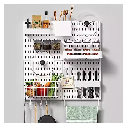 peg Board Display Stand, Kitchen Top Shelf Storage Wall Nail-Free Wall Plastic Hanging Board Free Punching Bathroom Accessories Hook(Style 4) - color: Style 4