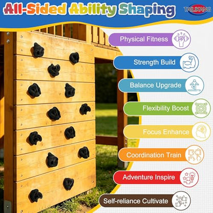 Rock Climbing Holds, 20 Pack Black Wall Climbing Rocks Adult Outdoor Indoor | 3-Shapes Large Wall Climbing Holds Grips, Workout Climb Training Pegs Accessories for Climbing Frames, Tree Houses, Playroom