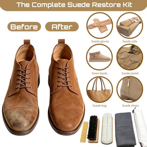 4Pcs Suede Brush and Eraser Set for Shoe Cleaning | Nubuck Boot Care, Suede Jacket Care
