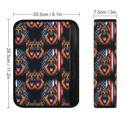 1 Pair Universal Soft and Comfortable Seat Belt Shoulder Pad for Adult Use, Stroller Pushchair High Chair, America Flag German Shepherd Neck Strap Covers, Anti-Slip Pad - color: Pattern 718