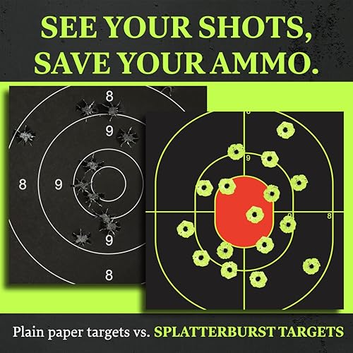 12 x18 inch - Silhouette Splatter Target - Easily See Your Shots Burst Bright Fluorescent Yellow Upon Impact - Made in USA - size: 10 pack