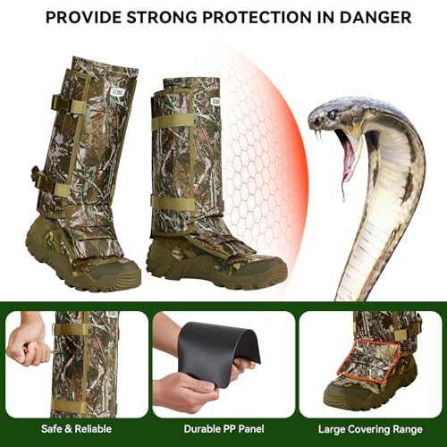 Snake Gaiters Chaps, Durable Lower Legs Anti-Snake Bite Guards - color: Camo