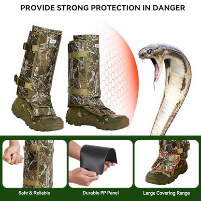 Snake Gaiters Chaps, Durable Lower Legs Anti-Snake Bite Guards - color: Camo