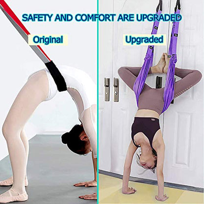Yoga Fitness Stretching Strap, Adjustable Leg Stretcher Back Bend Assist Trainer, Improve Leg Waist Back Flexibility Home Gym Equipment for Rehab Pilates Ballet Cheerleading Splits Gymnastics - color: pink