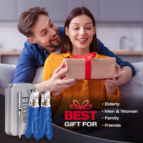 Wide Jaw Toenail Clippers for Thick Nails - Heavy Duty Stainless Steel Nail Clippers with Ergonomic Handle, Ultra Sharp Ingrown Nail Cutters for Men & Seniors.