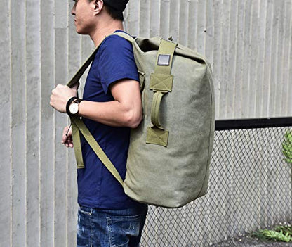 Large Capacity Travel Climbing Bag Tactical Military Duffel Bag Top Load Double Strap Canvas Backpack - color: Od