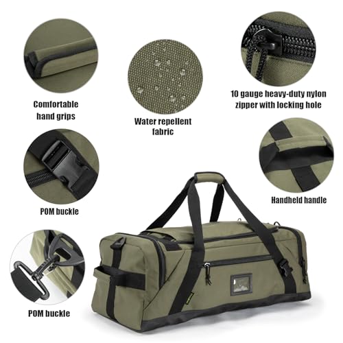 90L Large Duffle Bag | Gym Bag, Weekend Bag, Travel Backpack, Carry On, Sports Duffel,duffle backpack - color: ArmyGreen, size: 90L