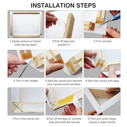 DIY Wood Canvas Stretcher Bars Kit, 1.25" Gallery Depth, 10" x 18" | Gallery wrapped canvas frame kit for oil painting and prints, sturdy wooden wall art frame, easy assembly, made in USA - size: 10"x18"