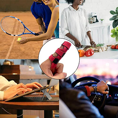 Upgraded Finger Splints (4Pcs), Trigger Finger Splint Finger Brace with 3 Fixing Strap for Mallet Finger, Broken Finger Protector, Knuckle Immobilization, Straightening Support, Arthritis Pain Relief - color: Multi
