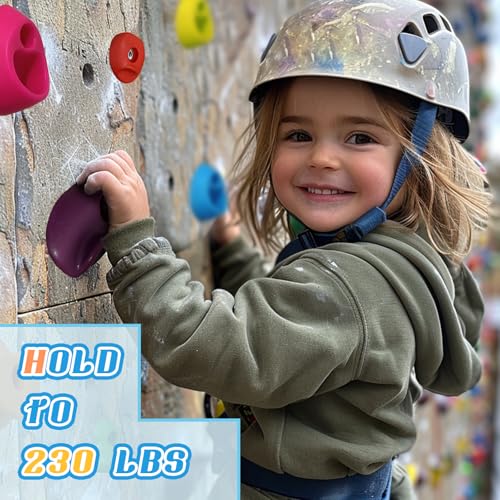 52 PCS Rock Climbing Wall for Kids,Rock Wall Climbing Holds,Adults Climbing Wall Grip Kits Holds Up to 230 lbs for Outdoor Indoor Home Playground Climbing Wall Holds