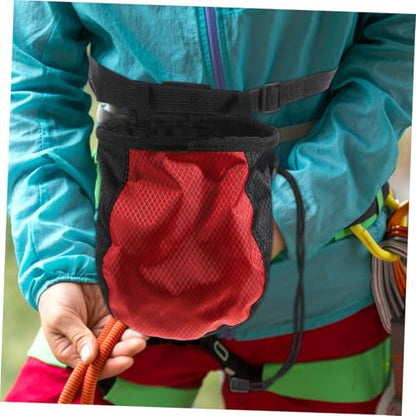 SUPVOX Outdoor Climbing Non-Slip Powder Bag Adjustable Belt Large Capacity Chalk Storage Pouch for Gymnastics and Rock Climbing Reusable Waist Bag for Sports
