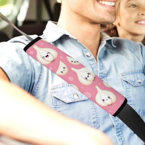 Universal Soft and Comfortable Cute Garlic Pink Seat Belt Shoulder Pad for Kids, Most Cars, 1 Pair Seat Belt Covers Cushion Anti-Slip Pad - color: Pattern 1108