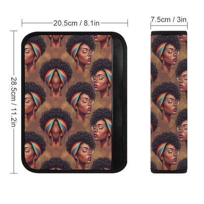2 Pack African American Black Afro Woman Seat Belt Cover Universal Fit Seat Belt Cushion for Kids, Stroller Pushchair High Chair, Neck and Shoulder Support - color: Pattern 341