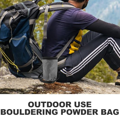 Toddmomy Outdoor Climbing Chalk Bag Powder Storage Bag with D-Ring Clip, Wear-Resistant Oxford Fabric and Fleece Lining, Anti-Slip Design for Mountaineering and Camping