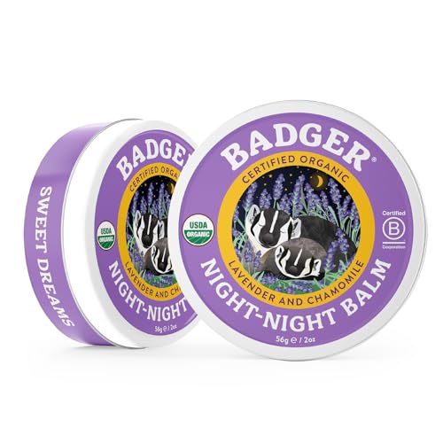 Badger - Night Night Balm, Chamomile & Lavender, Natural Sleep Balm for Kids, Scented Relaxing Balm for Children, Kids Organic Sleep Balm, 2 oz (2 Pack) - size: 2 Ounce (Pack of 2)